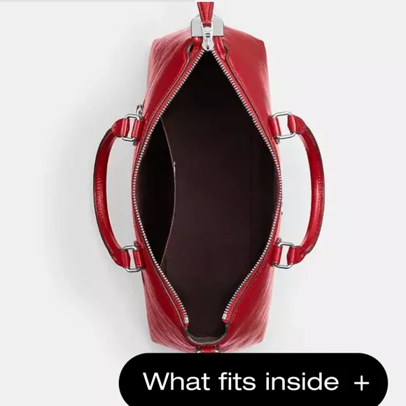 New! 🎄 2024, Georgia Satchel Bag in Silver/Red ♥️ - Picture 3 of 5